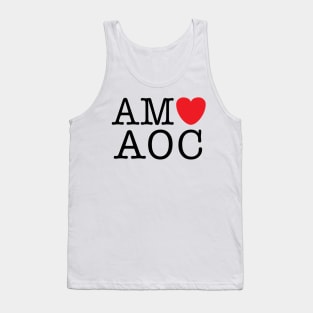 AMO AOC (I Love Alexandria Ocasio-Cortez) with heart Tank Top